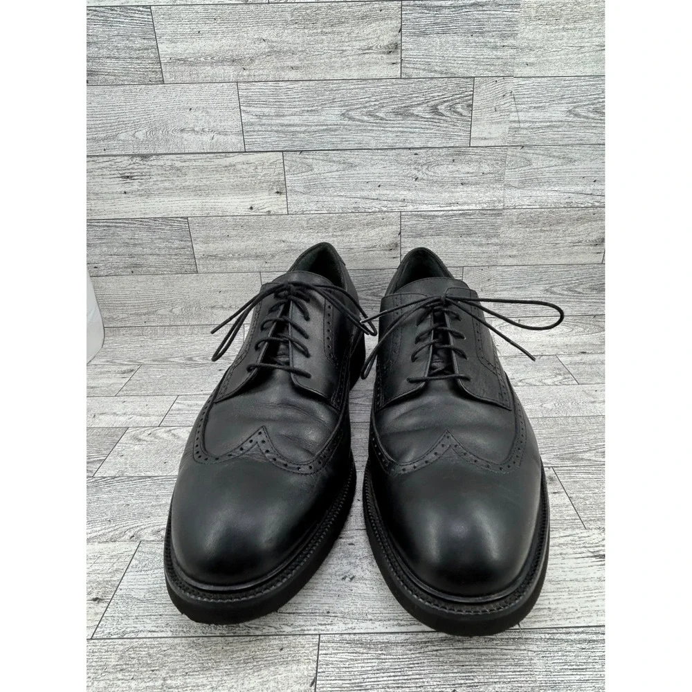 Rockport Dressports Wingtip Oxfords Black Leather Lace Up Men Shoes 10W‎